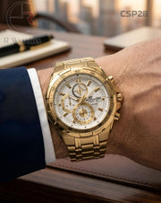 (SS)🖤 Casio Edifice Premium gold white dial (CSP28)