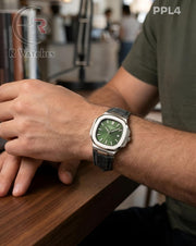 (OS)🖤⬆️ Patek Philippe leather silver Green (PPL4)
