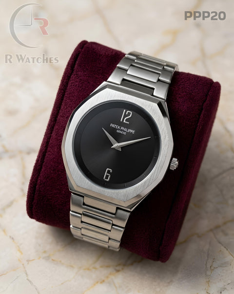 (OS)🖤⭐ Patek philip silver Black (PPP20)