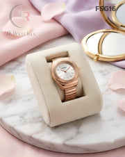 (OS)🖤⬆️ Fossil Girls Ring Circle Rose Gold White (FSG16)