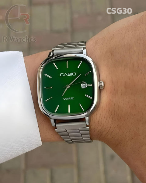 (OS)🖤⬆️ Casio Old Money Silver Green (CSG30)