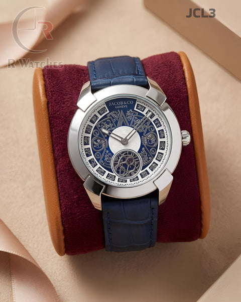 (OS)🖤⭐ Jacob & Co Leather Silver Blue (JCL3)