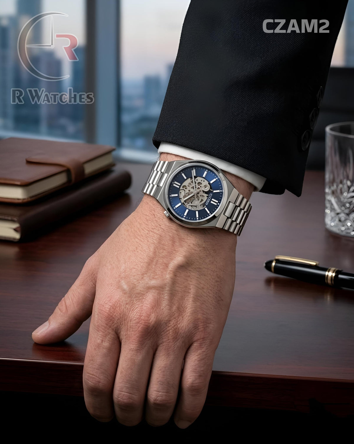 (OS)🖤⭐ Citizen automatic silver blue (CZAM2)