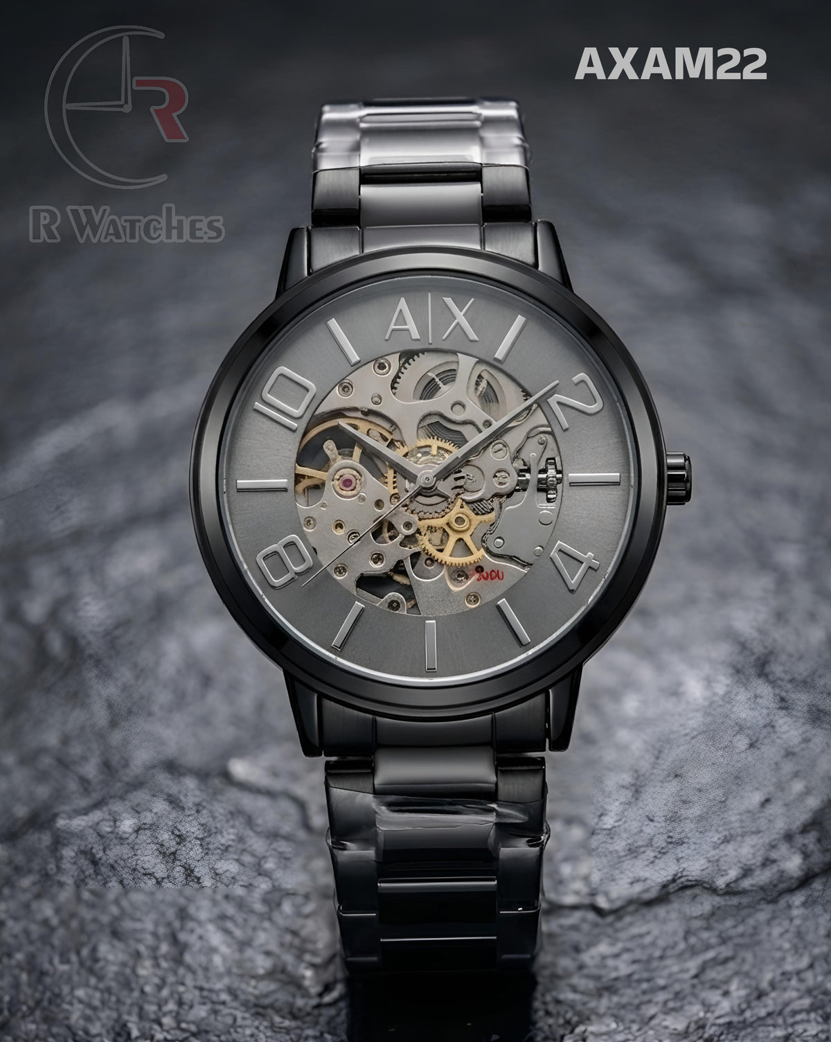 (SS)🖤 AX Automatic Black Grey Dial (AXAM22)