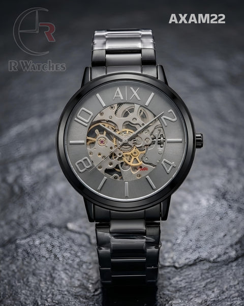 (SS)🖤 AX Automatic Black Grey Dial (AXAM22)