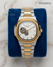 (OS)🖤⭐ Patek Philippe automatic dual tone White (PPAM14)