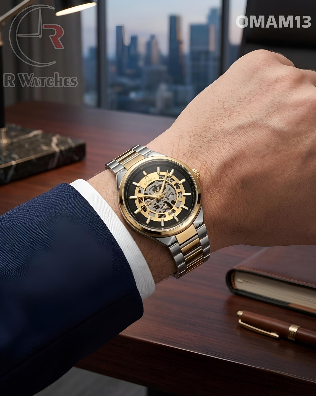 (OS)🖤⭐ Omega Automatic Dual Tone Black (OMAM13)