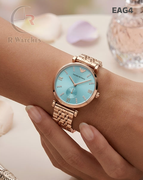 (SS)🖤⭐ Armani Girls Rose Gold Tiffany Blue (EAG4)
