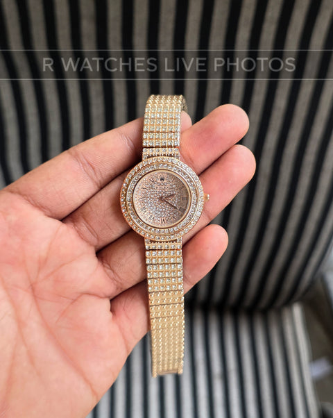 (OS)📷⭐ Rolex Girls Diamond Roman Rose Gold (RXG34)