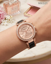 (SS)🖤⬆️⭐ MK Girls Black Rose Gold (MKG21)