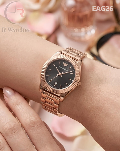 (SS)🖤 Armani rose gold black (EAG26)