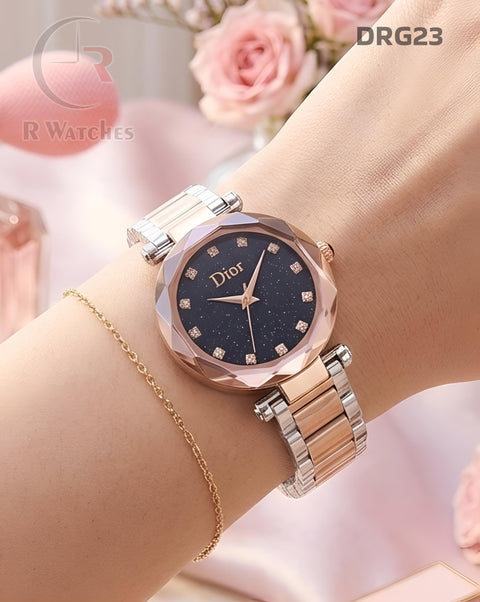 (SS)🖤 Dior Girls Rose Gold Black Dial (DRG23)