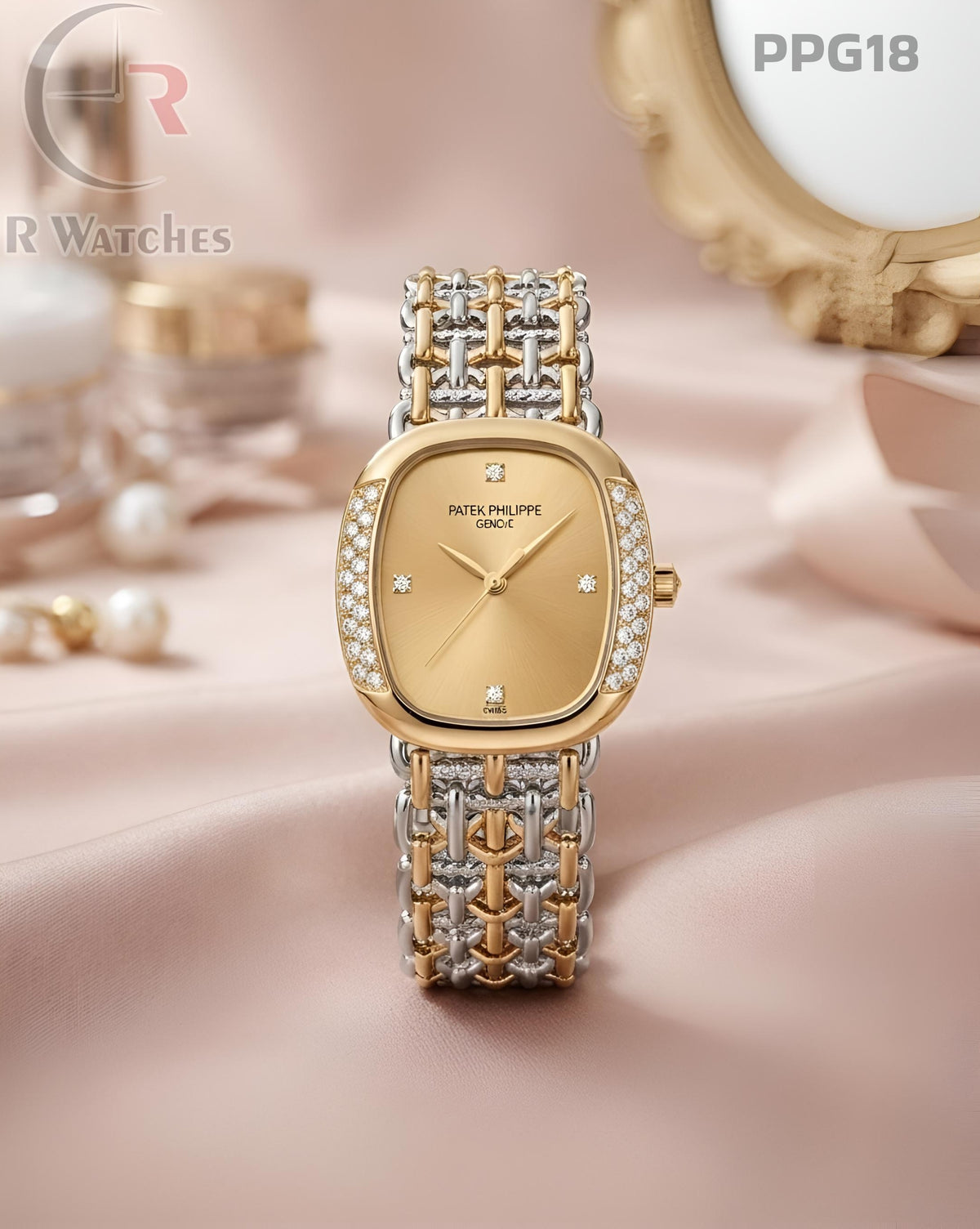 (SS)🖤⬆️⭐ Patek Philippe Girls Diamond Dual Tone Gold (PPG18)