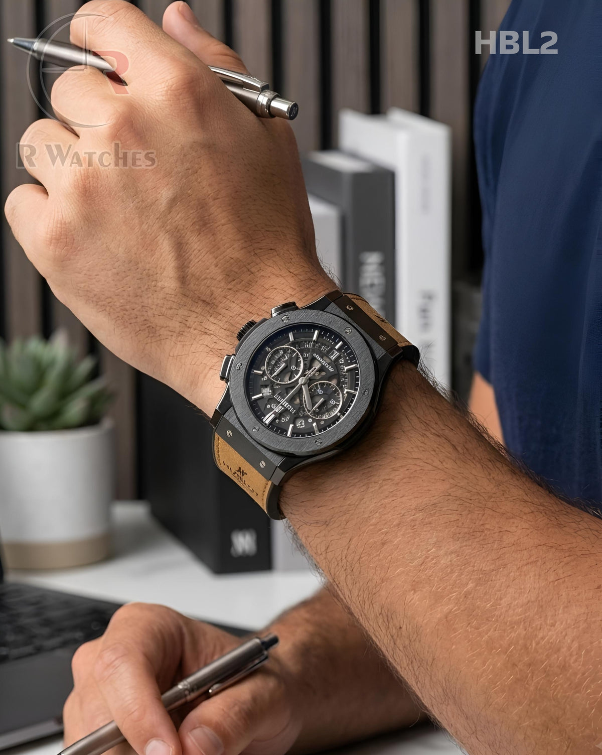 (SS)🖤⬆️ Hublot Heavy Leather Brown Black (HBL2)