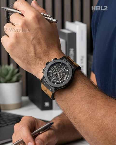 (SS)🖤⬆️ Hublot Heavy Leather Brown Black (HBL2)