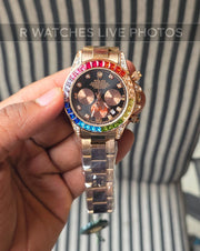 (OS2)📷⬆️⭐ Rolex rainbow Rose gold black (RXP7)