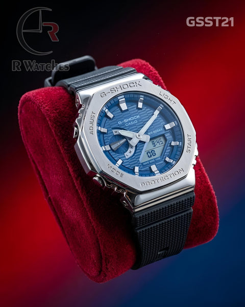 (SS)🖤 G-Shock GA silver blue (GSST21)