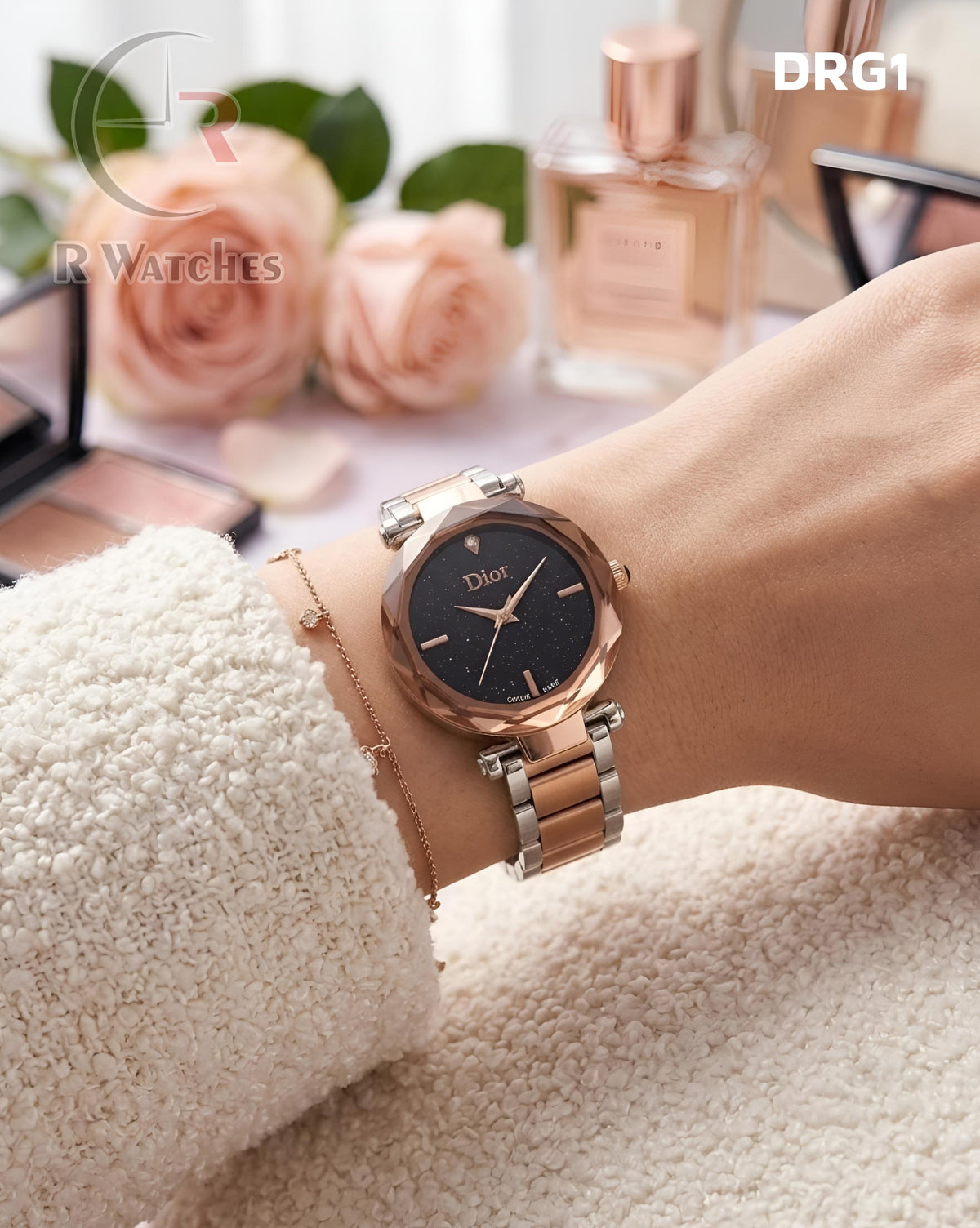 (OS)🖤⭐ Dior Girls Rose Gold Black Dial (DRG1)
