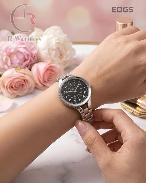 (OS)🖤⬆️⭐🔁 Eora Girls Silver Black Dial (EOG5)