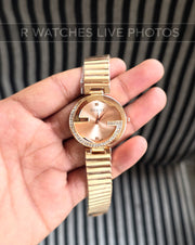 (OS)🖤⭐ Gucci Girls Diamond Full Rose Gold (GCG27)