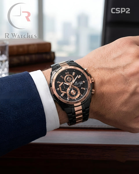 (OS11)🖤⭐ Casio Edifice Rose Gold Black (CSP2)