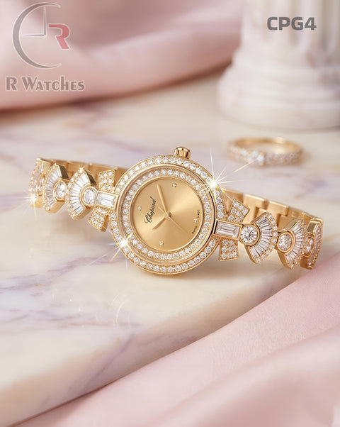(SS)🖤⬆️ Chopard Girls Diamond Full Gold (CPG4)