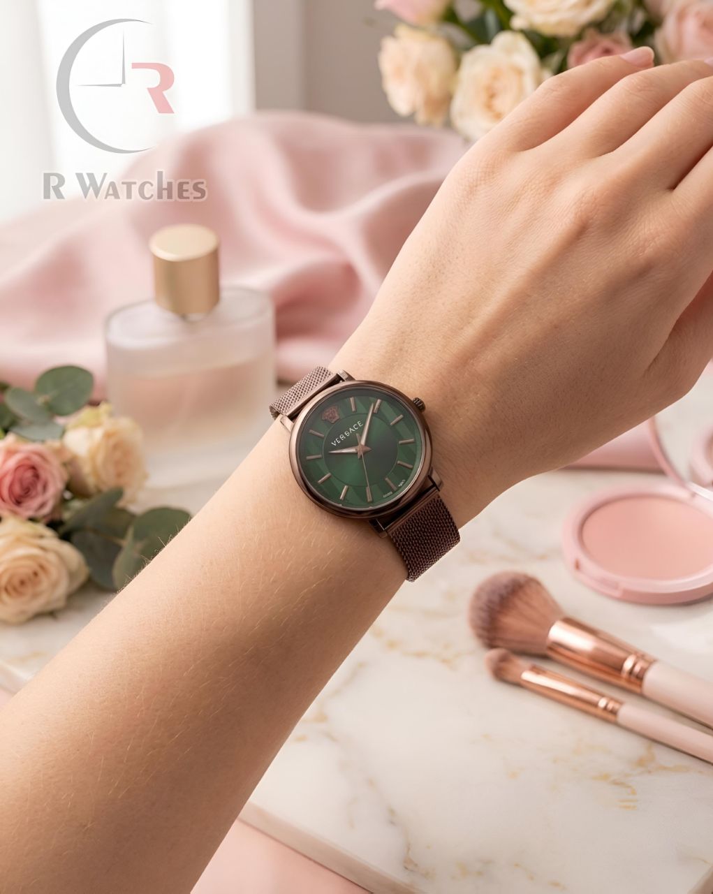 (OS)📷⭐ Versace Girls Brown Green Dial (VSG37)
