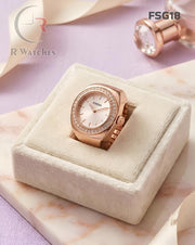 (OS)🖤⬆️ Fossil Girls Ring Diamond Full Rose Gold (FSG18)