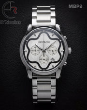 (OS)🖤⭐ Mont Blanc Silver White Dial (MBP2)