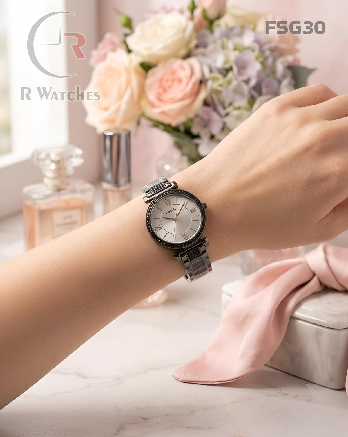 (OS)🖤⭐ Fossil girls black in white diamond (FSG30)