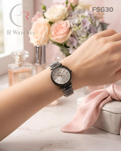 (OS)🖤⭐ Fossil girls black in white diamond (FSG30)