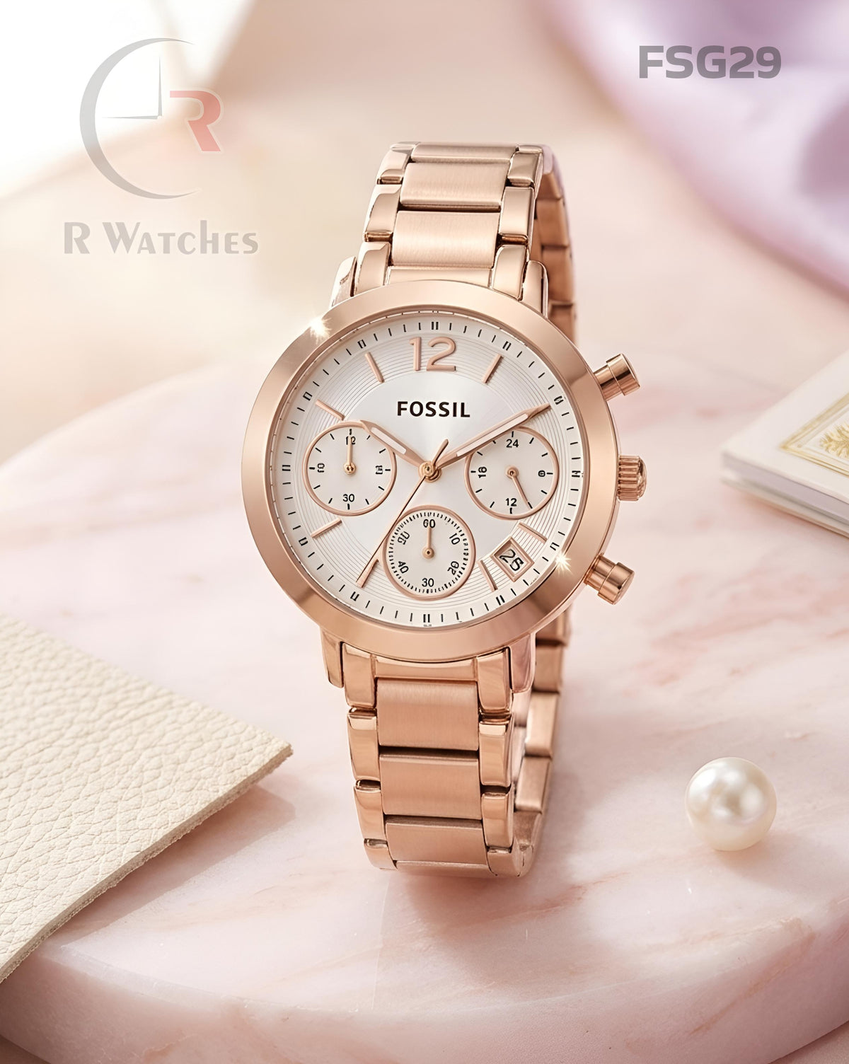 (SS)🖤⭐ Fossil Girls Rose Gold White Dial (FSG29)