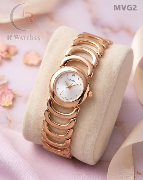 (OS)🖤⭐ Movado girls rose gold white (MVG2)