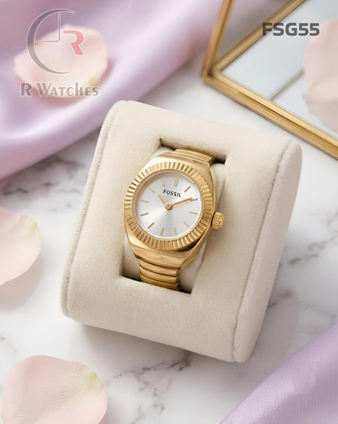 (SS)🖤 Fossil Girls Ring Circle Gold White (FSG55)