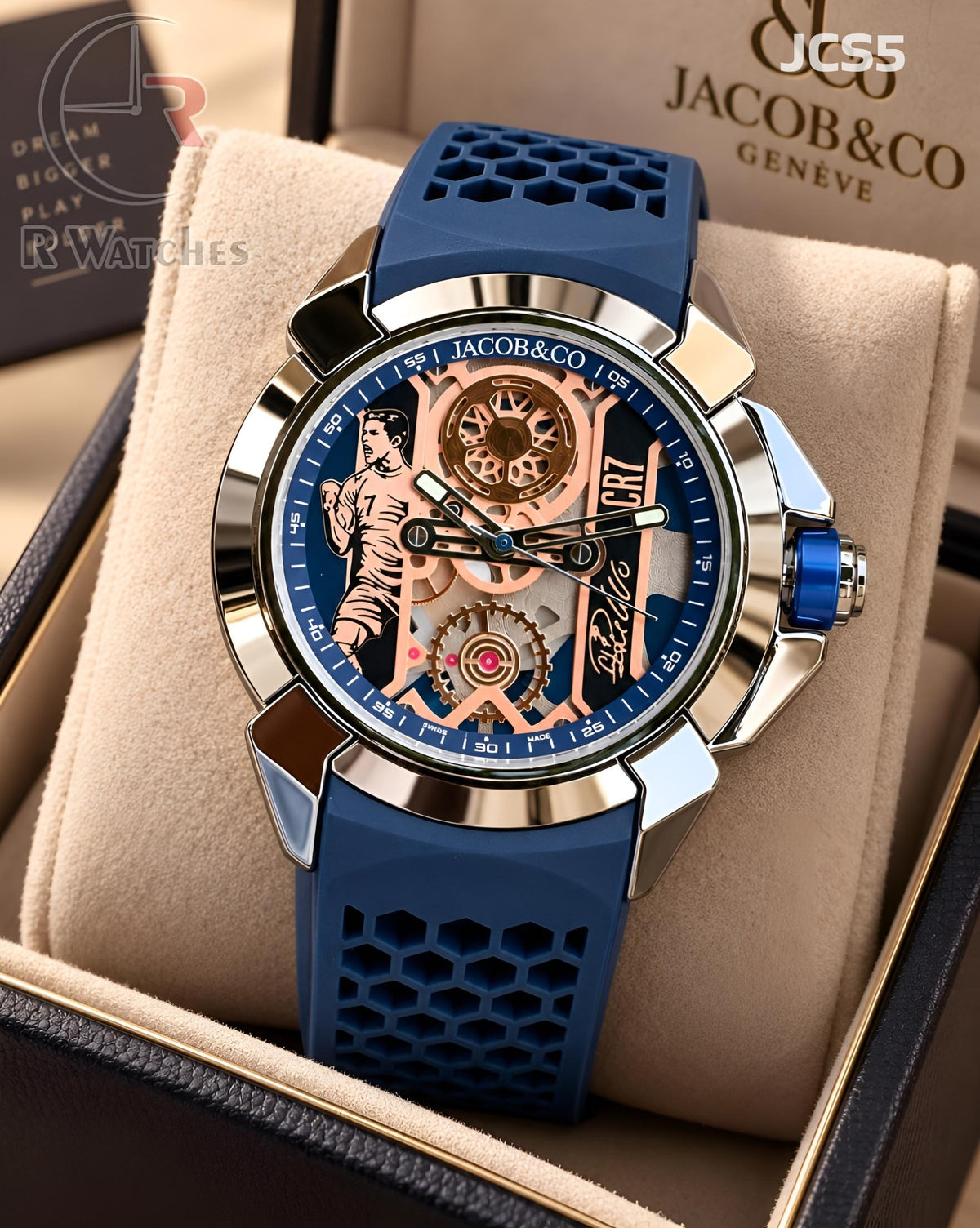 (SS)🖤⬆️ Jacob&Co Silicon Blue Silver (JCS5)