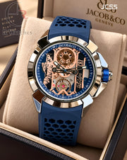 (SS)🖤⬆️ Jacob&Co Silicon Blue Silver (JCS5)