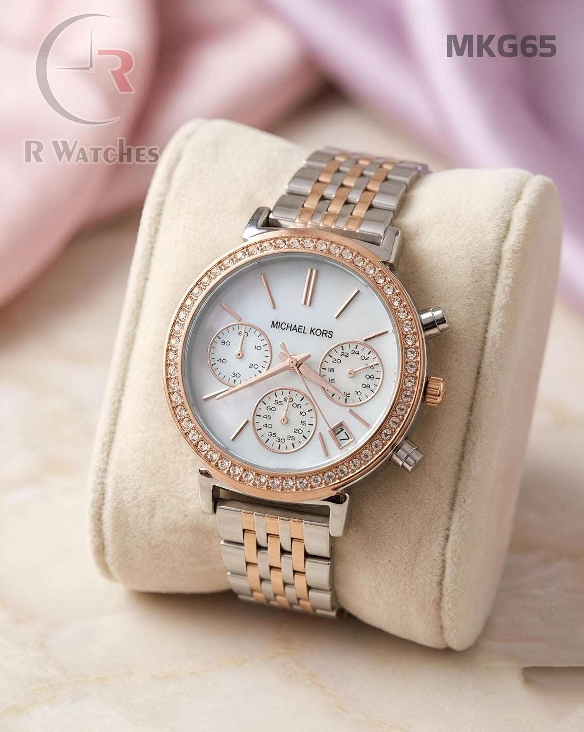 (SS)🖤⬆️ MK Diamond Girls Rose Gold White (MKG65)