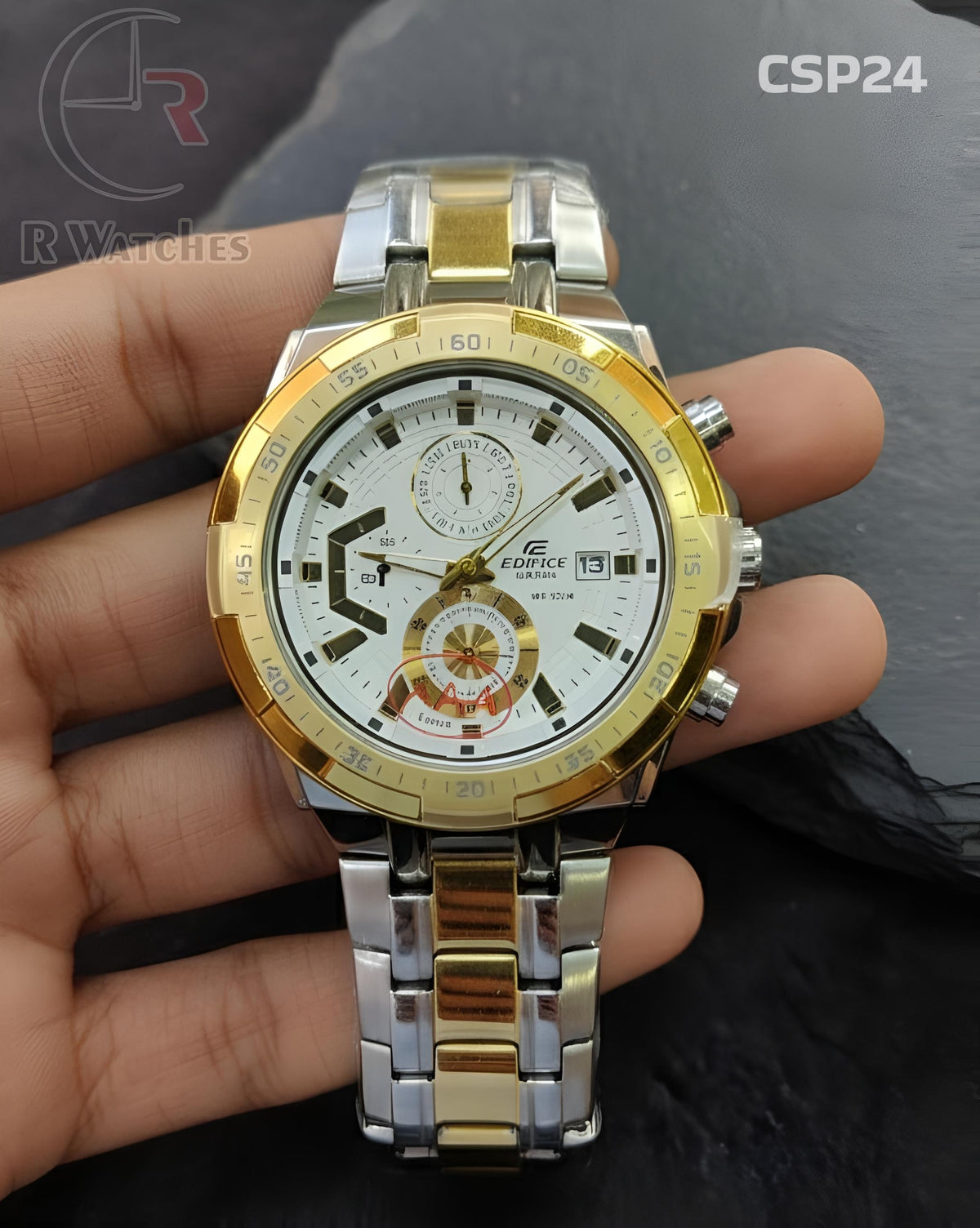 (OS)🖤⭐ Casio Edifice heavy dual tone White (CSP24)