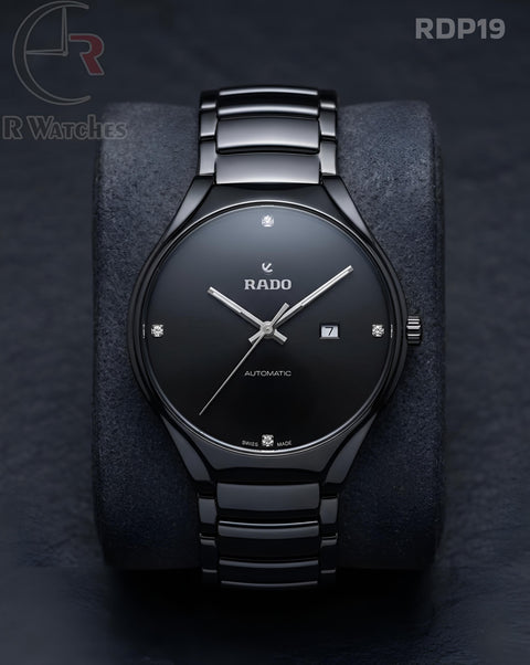 (OS2)🖤⭐ Rado Black Metal Silver Dial (RDP19)