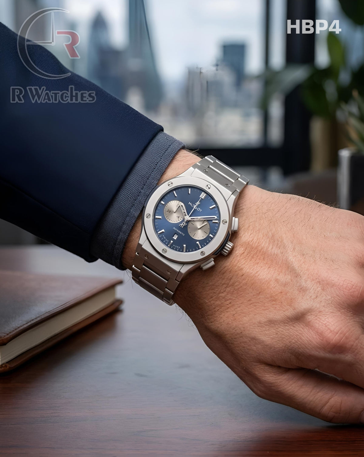 (OS)🖤⭐ Hublot Silver Nevy Blue (HBP4)