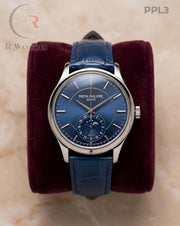 (OS)🖤 Patek Philippe Leather Silver Blue (PPL3)