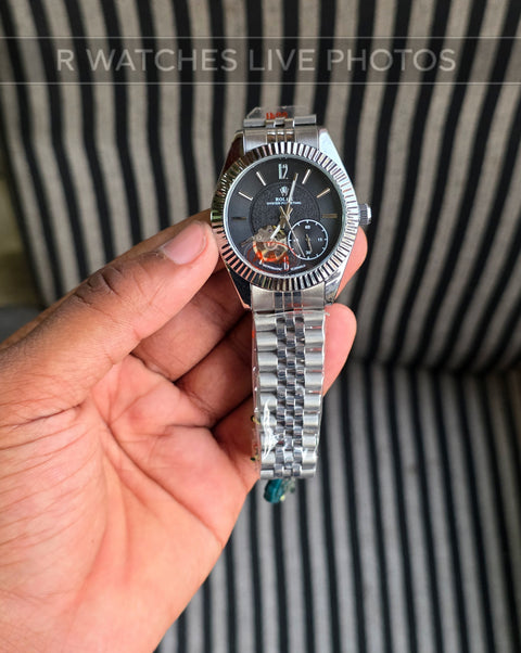 (OS)📷⭐ Rolex Automatic Silver Black Dial ( RXAM11)