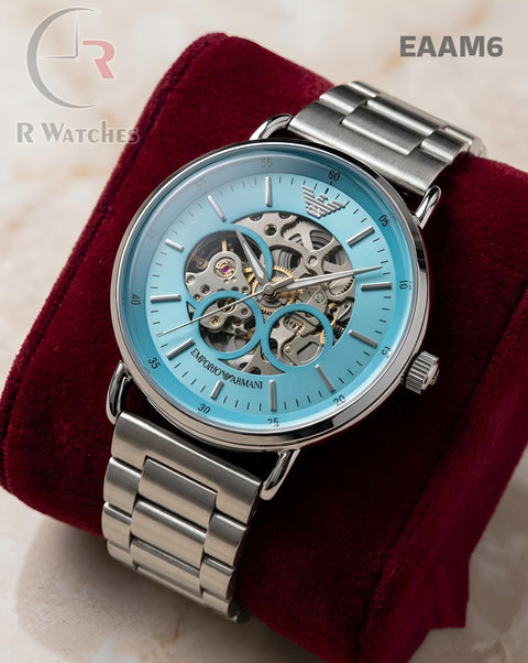 (OS)🖤⬆️ Armani Automatic Silver Tiffany Blue (EAAM6)
