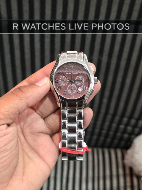 (OS2)🖤⭐ Armani heavy Silver Brown Roman Dial (EAP8)