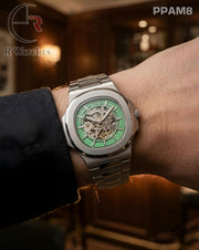 (OS)🖤⭐ Patek Philippe Automatic Silver New Colour (PPAM8)