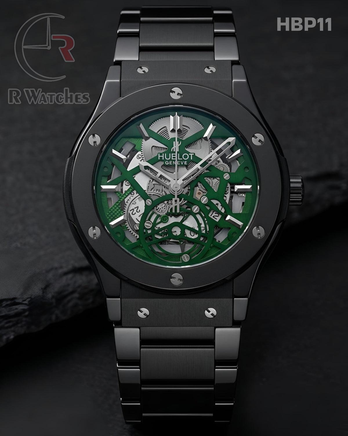 (OS2)🖤⭐ Hublot Machinery Black Green (HBP11)