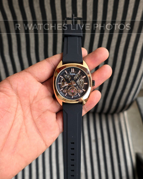 (SS)🖤⭐ Fossil Automatic Silicon Rose Gold Black (FSAS1)