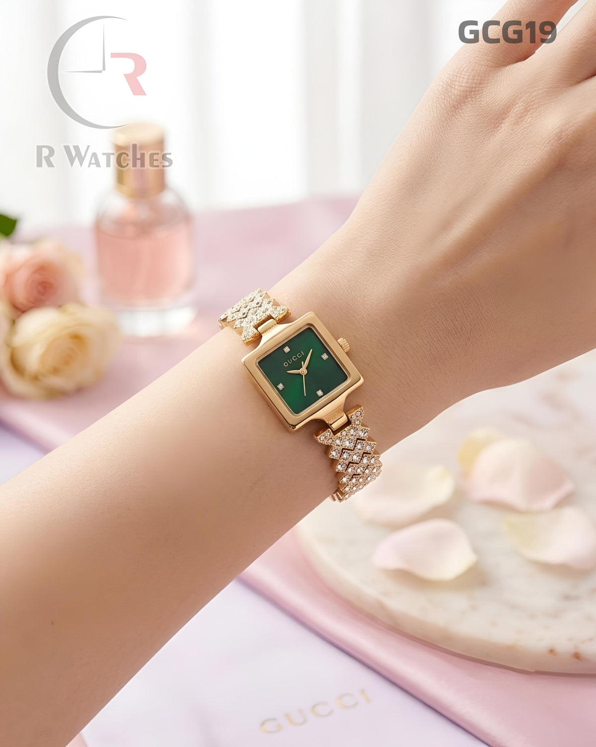 (OS)🖤⬆️⭐🔁 Gucci Girls Diomond Edition Gold Green (GCG19)