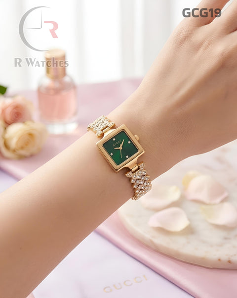 (OS)🖤⬆️⭐🔁 Gucci Girls Diomond Edition Gold Green (GCG19)