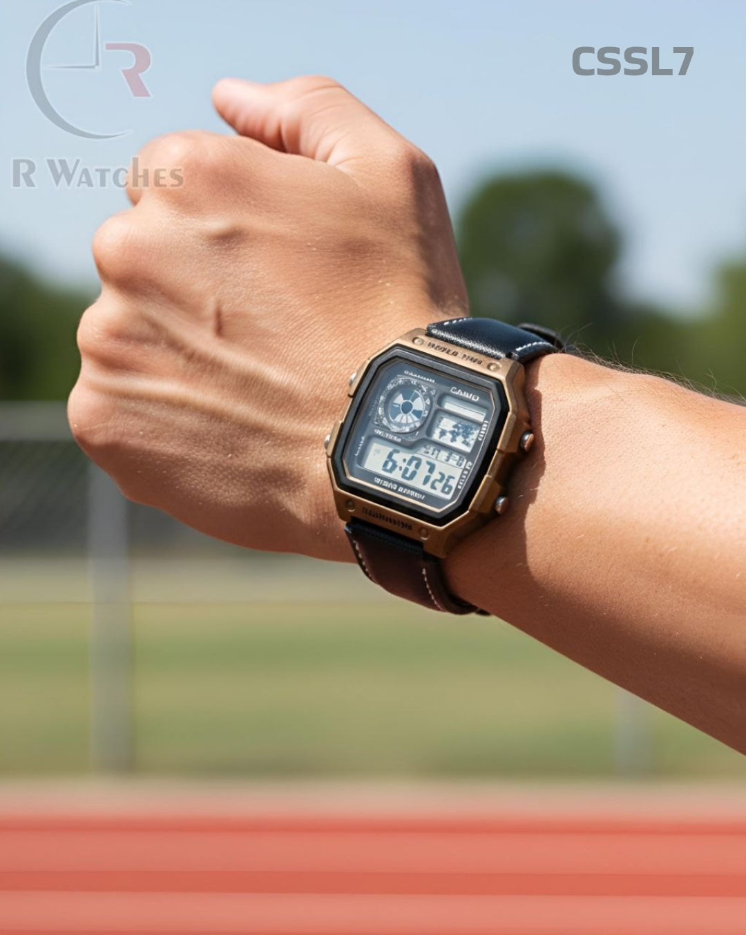 (OS)🖤⬆️ World time leather Rose Gold Black (CSSL7)